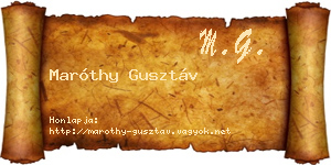 Maróthy Gusztáv névjegykártya