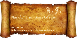 Maróthy Gusztáv névjegykártya