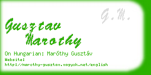 gusztav marothy business card