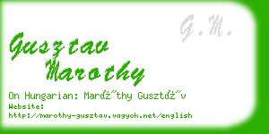 gusztav marothy business card